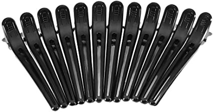 12-Piece Hair Grip Plastic Clips Set Black