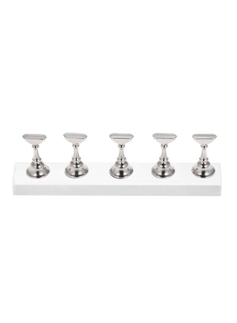 Magnetic Nail Tips Stand Holder Silver