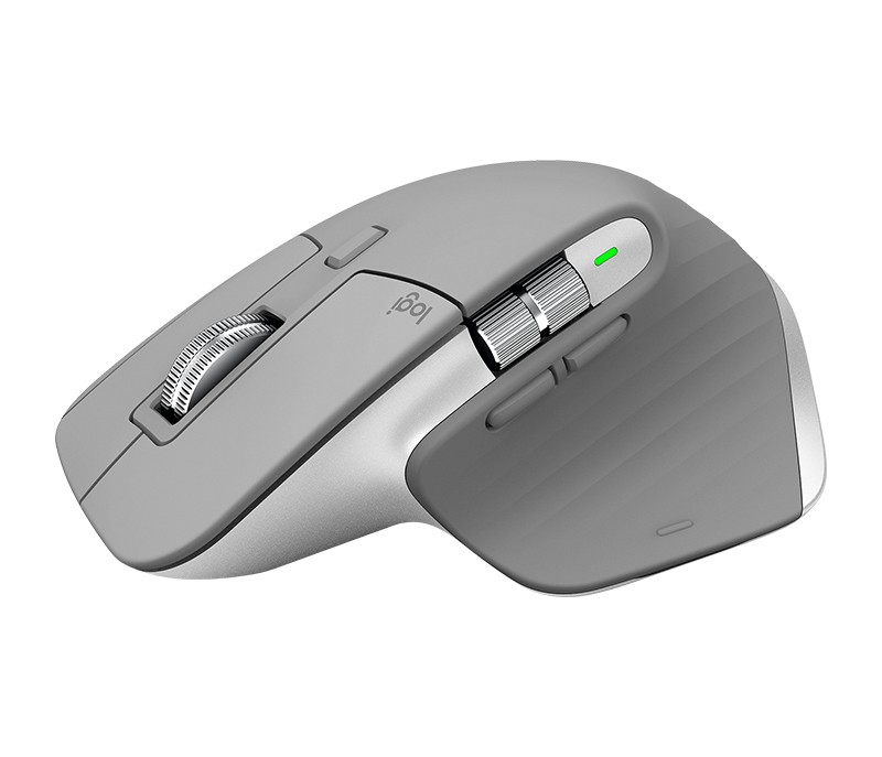 MX Master 3 Advanced Wireless Mouse, Bluetooth or 2.4GHz USB Receiver, Ultrafast Scrolling, 4000 DPI Any Surface Tracking, Ergonomic, 7 Button, Rechargeable, PC/Mac/Laptop/iPadOS Mid Grey