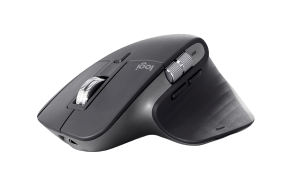 MX Master 3 Advanced Wireless Mouse, Bluetooth or 2.4GHz USB Receiver, Ultrafast Scrolling, 4000 DPI Any Surface Tracking, Ergonomic, 7 Button, Rechargeable, PC/Mac/Laptop/iPadOS Graphite