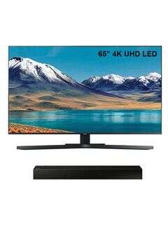 65-Inch Crystal 4K UHD Smart LED TV With 2CH Wireless Soundbar - Bundle Pack UA65TU8500 + HW-N300 Black
