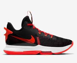 LeBron Witness V Basketball Shoes Black/Brt Crimson-Univ Red-White